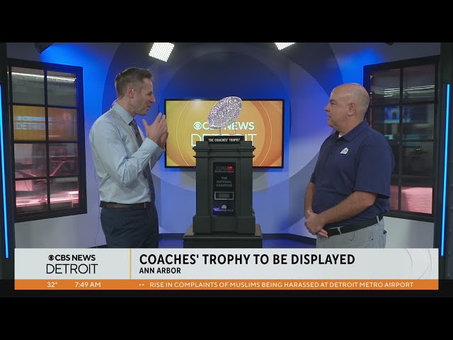 AFCA Coaches' Trophy on display in Ann Arbor Saturday