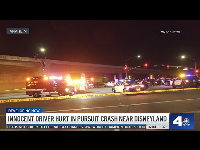 Driver hurt in pursuit crash near Disneyland