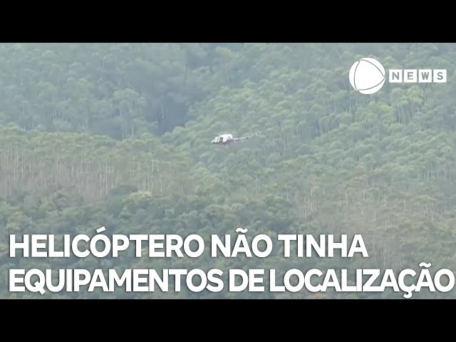 Helicóptero não tinha equipamentos de localização; entenda como isso afeta no voo