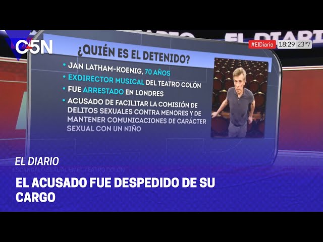 ESCÁNDALO SEXUAL en el TEATRO COLÓN: DETUVIERON al DIRECTOR MUSICAL por ABUSO INFANTIL