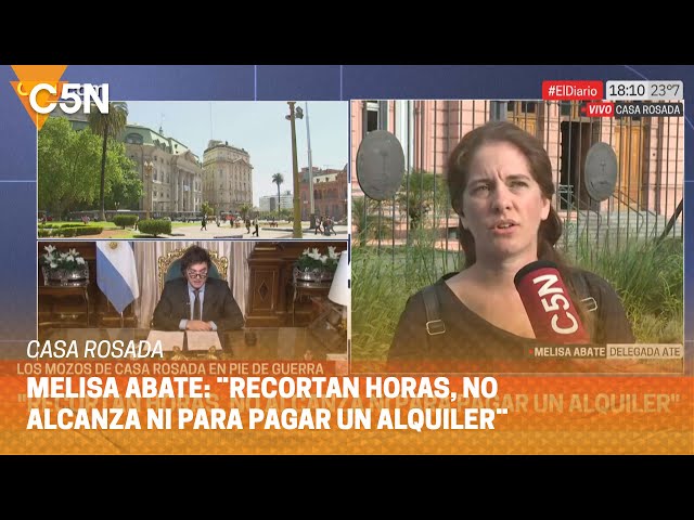 Los MOZOS de CASA ROSADA en PIE de GUERRA por la QUITA de HORAS EXTRAS: habló una delegada de ATE