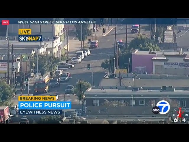 Police chase alleged kidnapping suspect near South L.A.