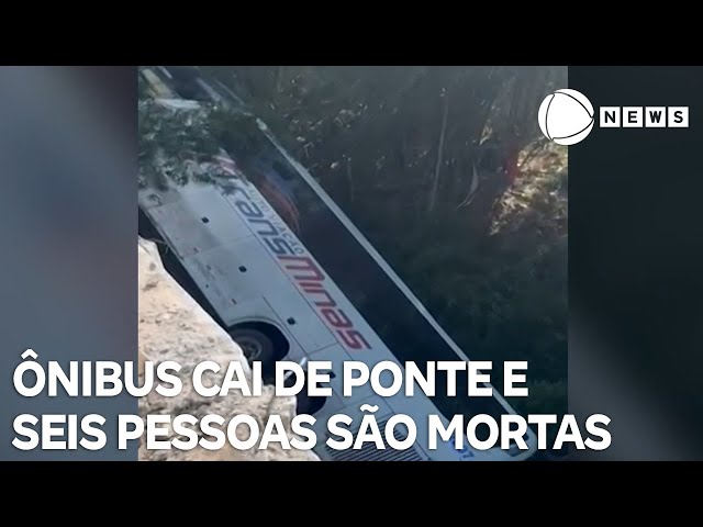 Ônibus cai de ponte e seis pessoas são mortas