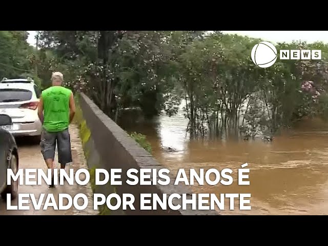 Menino de seis anos é levado por enchente em São Paulo