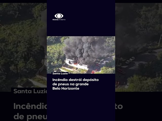 Incêndio destrói depósito de pneus na grande Belo Horizonte