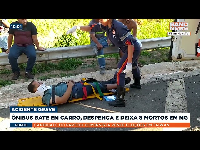 Ônibus bate em carro, despenca e deixa 8 mortos em MG | BandNews TV