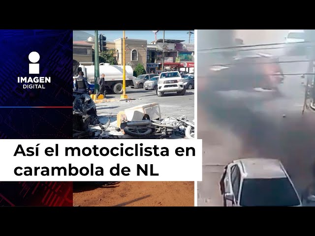 Así el motociclista en carambola de NL