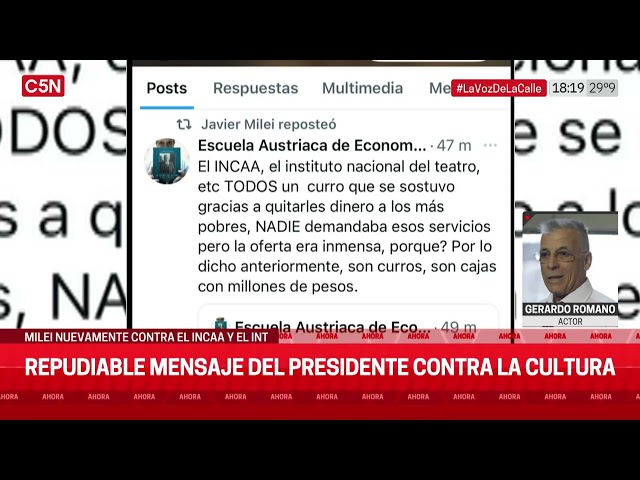 MILEI contra el INCAA y el INT: la palabra de GERARDO ROMANO