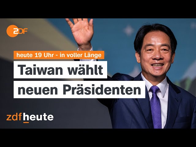 heute 19:00 Uhr vom 13.01.24 Wahl in Taiwan, AfD Verbotsverfahren, Militärschläge gegen Huthi-Miliz