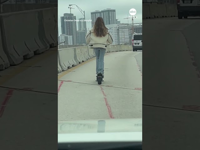 Woman spotted riding electric scooter on Miami highway