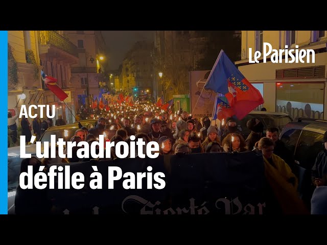 500 identitaires défilent aux flambeaux à Paris