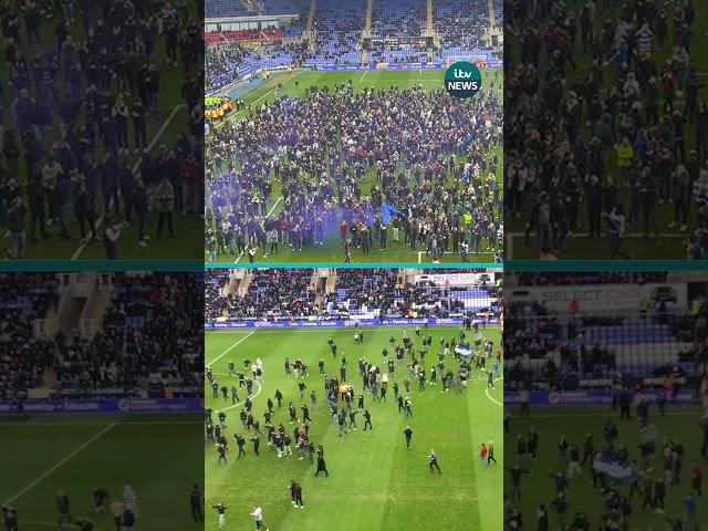 Football match abandoned as around 1,000 fans storm the pitch in protest #footballnews #reading