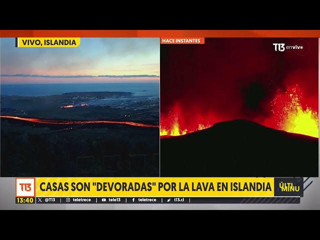 Islandia: Casas son "devoradas" por la lava tras erupción volcánica