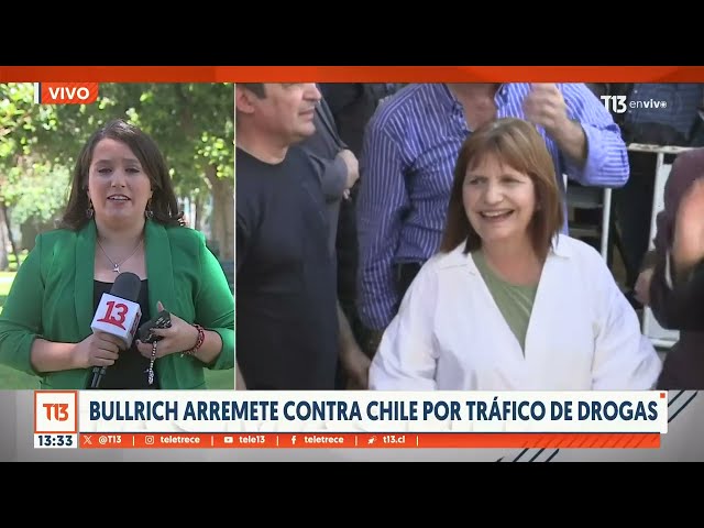 Bullrich, ministra de Milei: "Gran parte hoy de la droga que entra a Argentina entra por Chile&