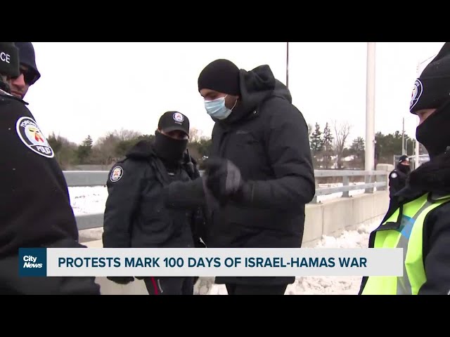 Toronto protests to mark 100 days of Israel-Hamas war