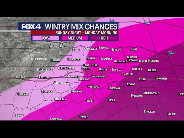 Dallas weather: Snow, sleet expected to fall through Monday morning