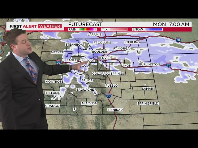 Snow develops by Monday morning along the Front Range