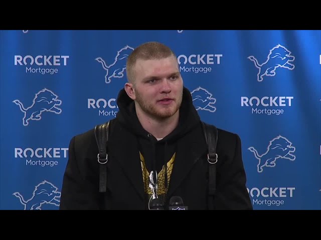 Aidan Hutchinson speaks after Lions first playoff win since 1991