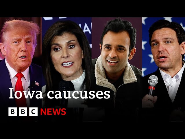 Iowa caucus: Republican rivals make last-ditch bids to cut Trump's lead | BBC News