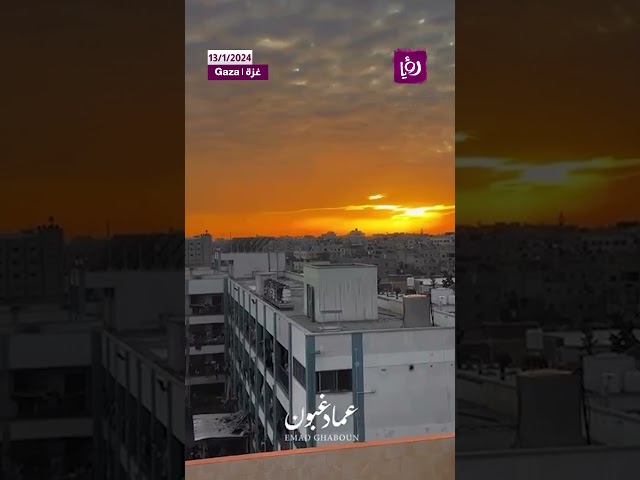 الغروب من مخيم جباليا شمال القطاع