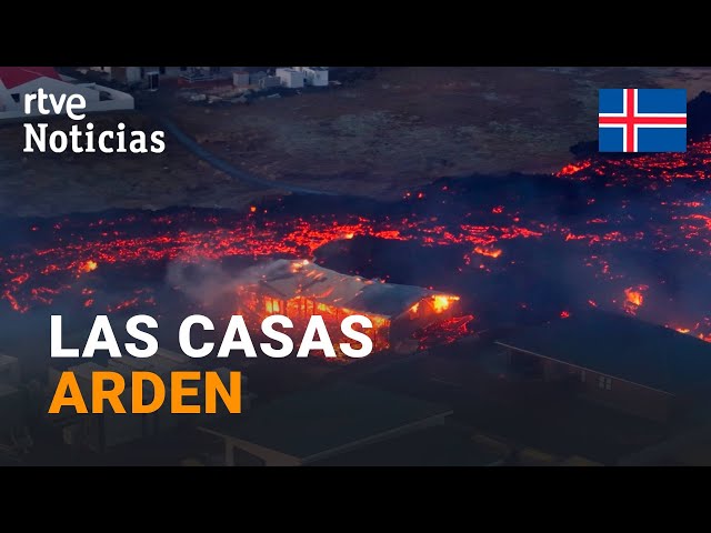 ISLANDIA: La LAVA AVANZA en GRINDAVIK, 40.00 VECINOS han sido EVACUADOS | RTVE Noticias