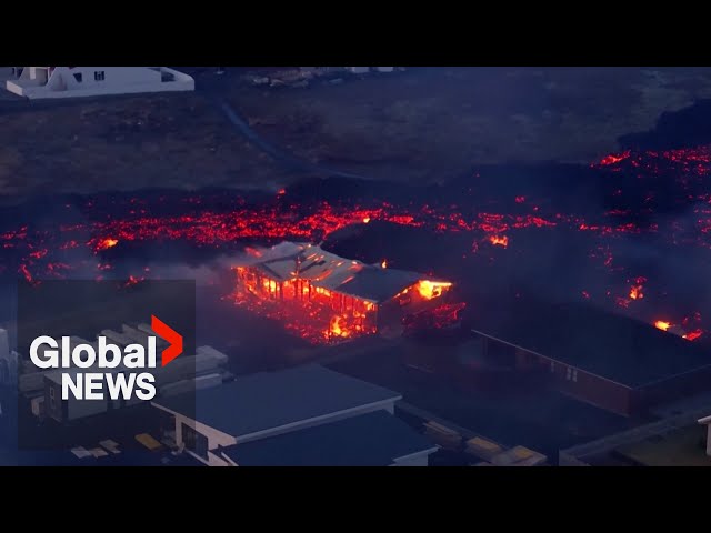 Iceland Volcano: Houses catch fire as volcano erupts for second time