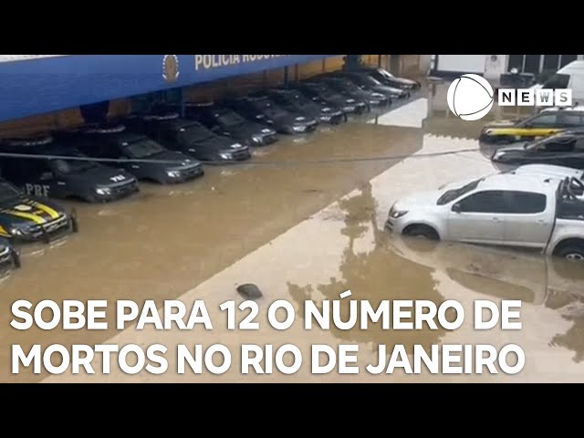 Sobe para 12 o número de mortos pelas chuvas no Rio de Janeiro