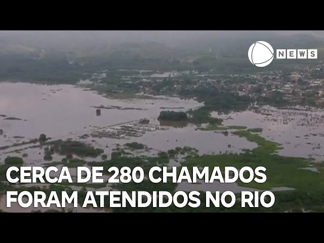 Cerca de 280 chamados foram atendidos pela Defesa Civil e Corpo de Bombeiros no Rio de Janeiro