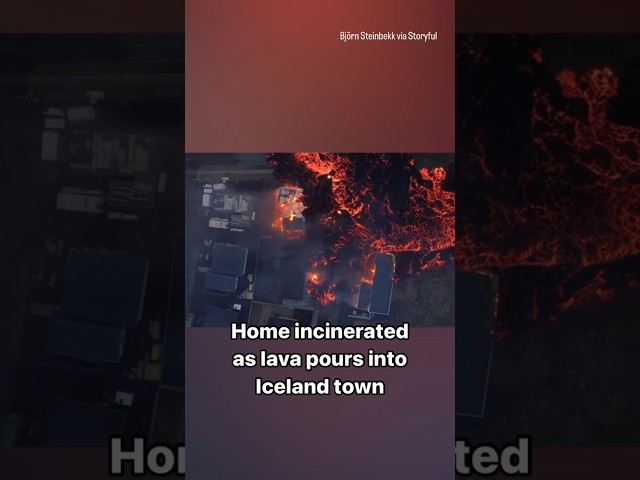 Iceland home incinerated by lava #shorts