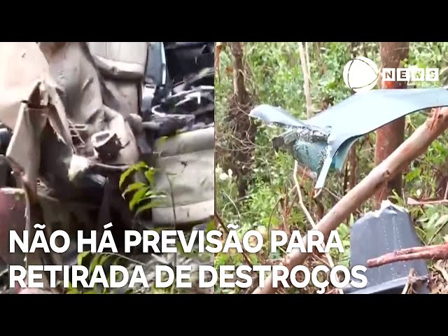 Não há previsão para retirada de destroços de helicóptero