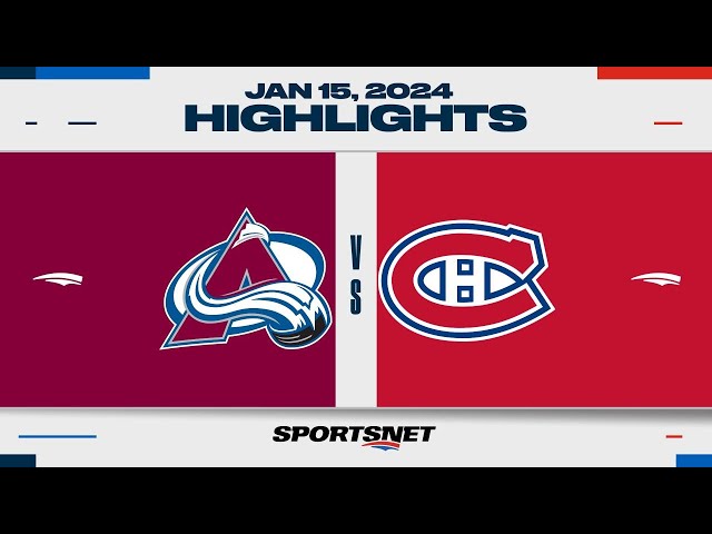 NHL Highlights | Avalanche vs. Canadiens - January 15, 2024