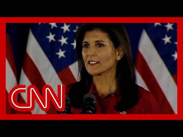 Haley speaks after CNN projects she will place third in Iowa