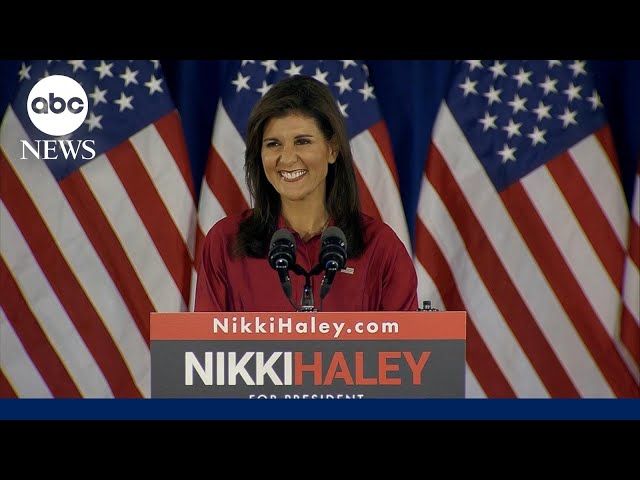 Haley speaks as Iowa caucus results come in