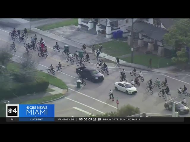 Hundreds of bike riders take over Miami streets on MLK Day