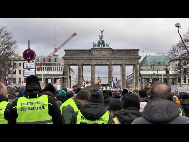 German farmers protest agricultural subsidy cuts in Berlin