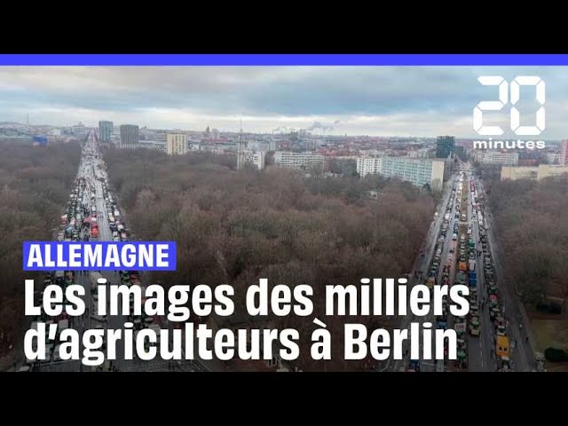 Allemagne : Les images impressionnantes des milliers d'agriculteurs mobilisés à Berlin #shorts