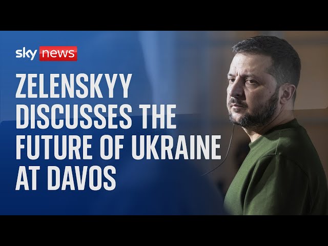 Ukrainian President Volodymyr Zelenskyy delivers a special address at Davos