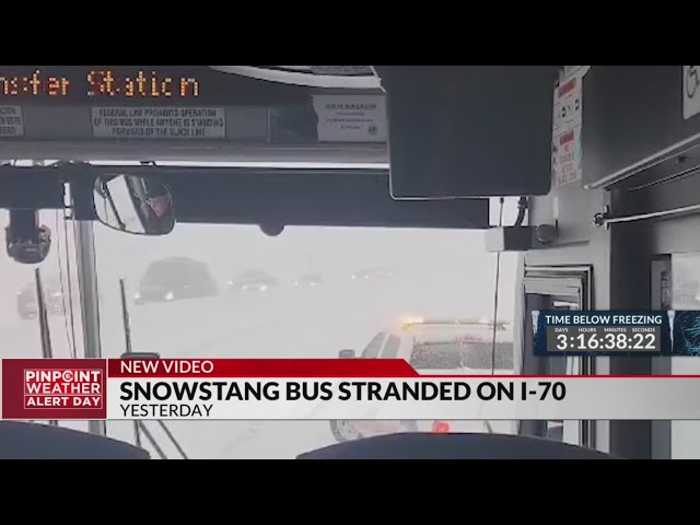 Snowstang bus stranded on I-70