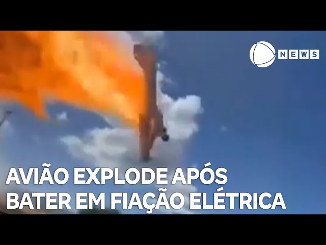 Avião explode após bater em fiação elétrica no Chile