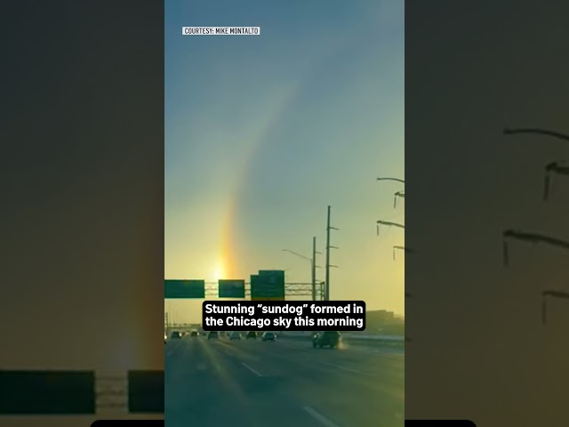 Stunning “sundog” formed in the Chicago sky this morning