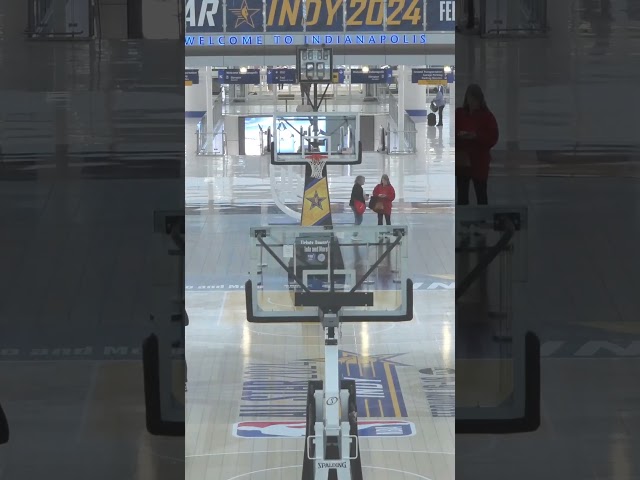 Indianapolis International Airport installs basketball court ahead of NBA All-Star Game #Shorts