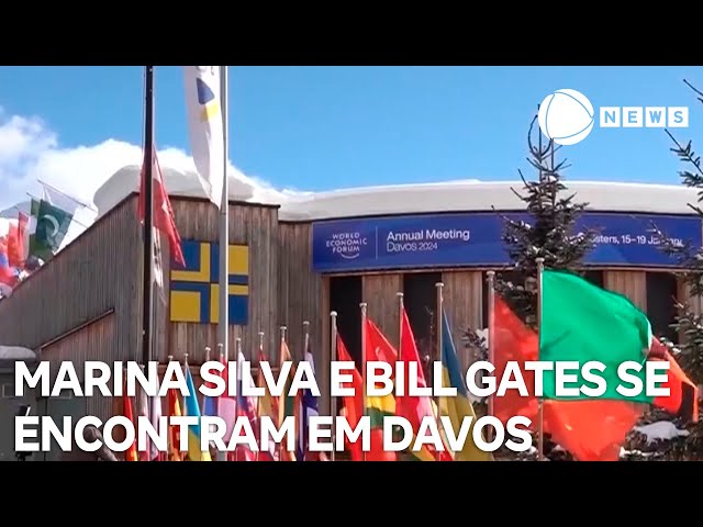 Bill Gates e Marina Silva se encontram durante Fórum Econômico Mundial