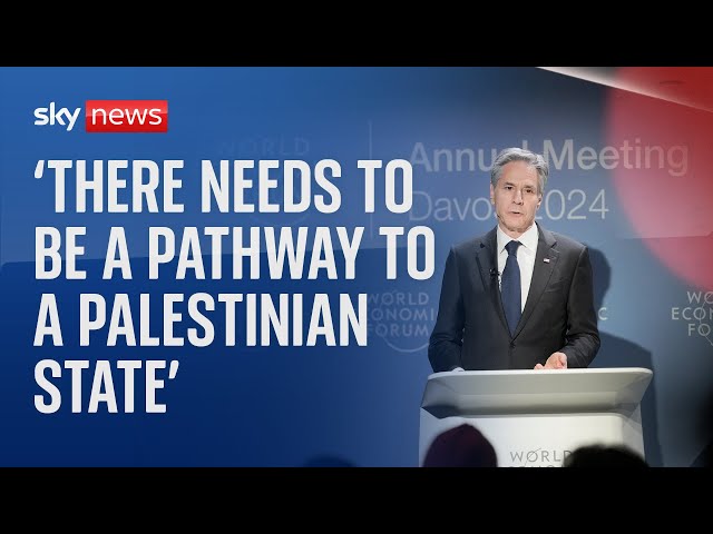 US Secretary of State, Antony Blinken speaks at Davos 2024