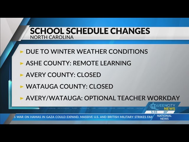 Mountain area schools close, delayed on Wednesday