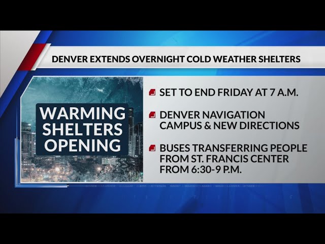 Denver extends overnight cold weather shelters