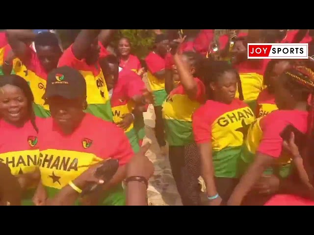 Ghana supporters having jama session in their hotel, getting into the mood for Ghana vs Egypt