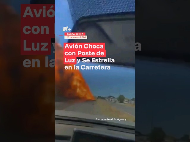 Captan instante en que avión choca en carretera de Chile #nmas #shorts #chile #avion