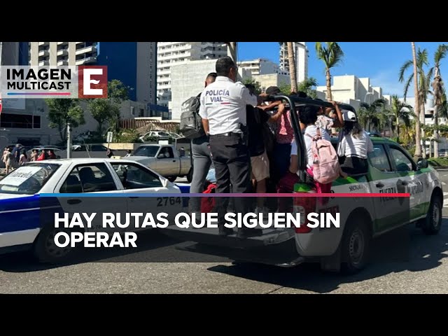 Sigue escaso el transporte público en Acapulco