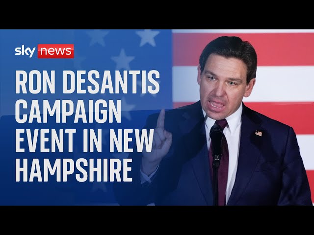 Watch live: Republican presidential candidate Ron DeSantis holds campaign event in New Hampshire