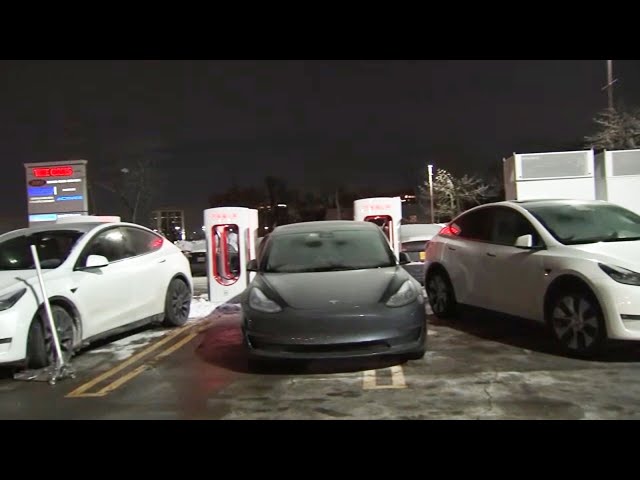 Tesla drivers stranded as charging stations not working in freezing cold weather